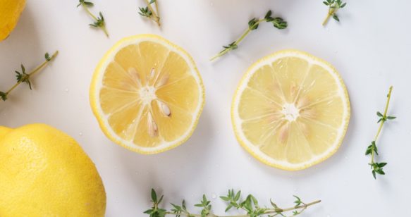 Lemon Thyme Pound Cake with Lemon Crème Fraiche