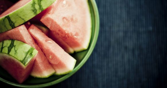 Watermelon Gazpacho with Feta Crema