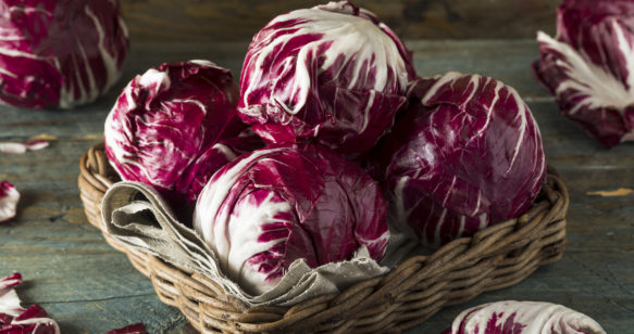 Date Sweetened Radicchio Salad with Sourdough Dressing