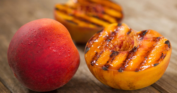 Grilled Peach Lemonade with Seltzer