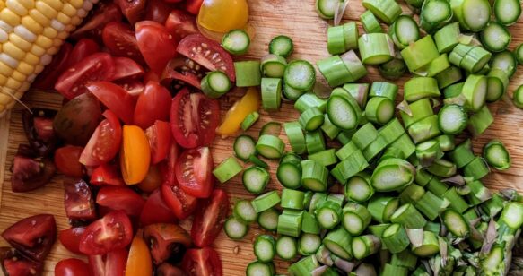 Corn, Tomato & Asparagus Succotash