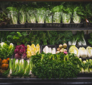 Beautiful display of greens at the Fruit Center