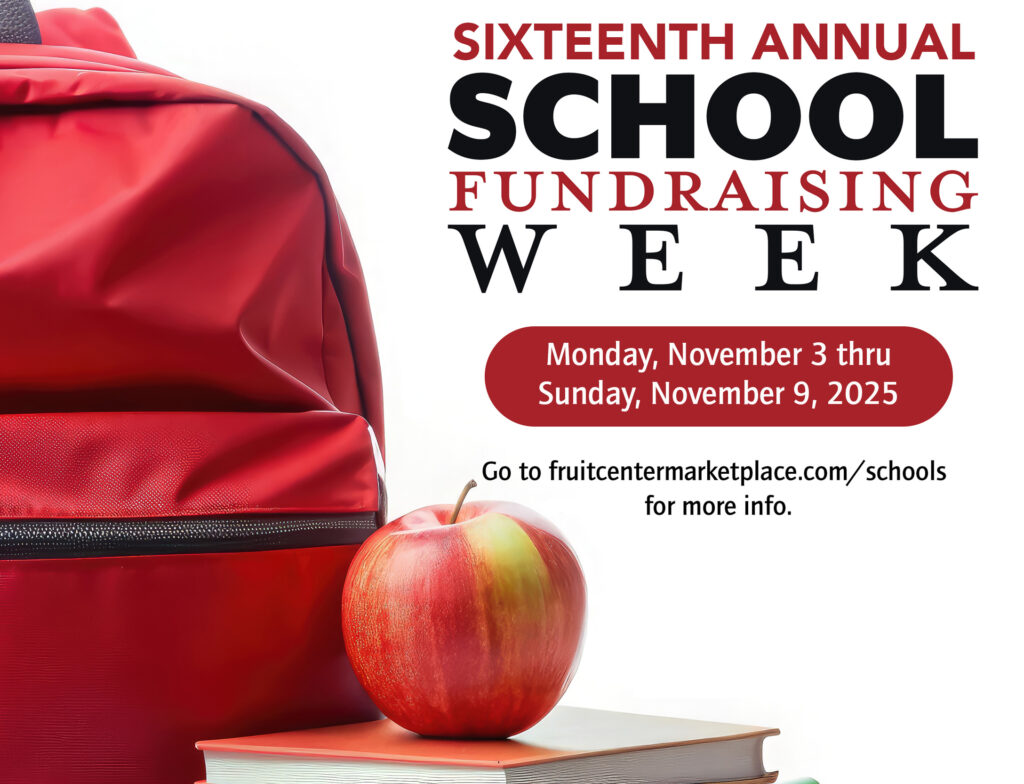 Our School Fundraising Week will be Mon., Nov 3 through Sun., Nov 9, 2025.